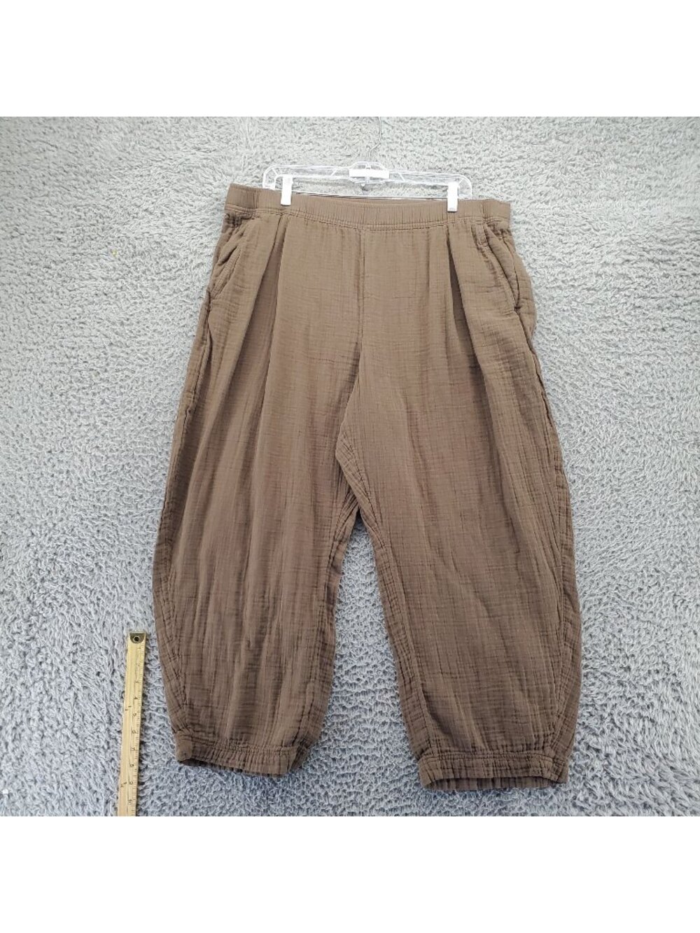 Gap Pants Womens XL Brown Wide Leg Cotton Elastic Waist Pull On